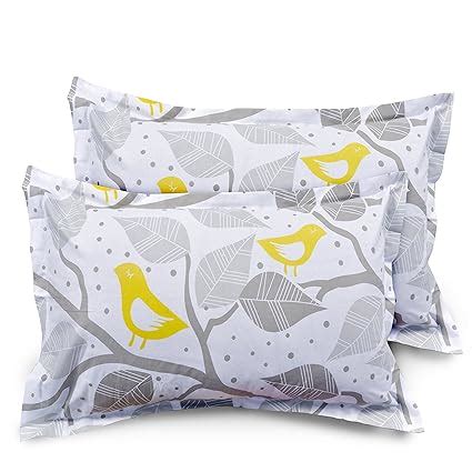 Buy Huesland by Ahmedabad Cotton 144 TC Pillow Cover Set of 2 - Grey ...