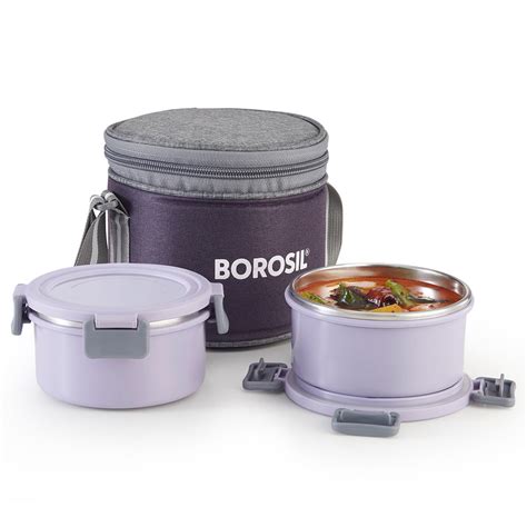 Buy Borosil Glory Lavender Lunchbox, Set of 2, Tall at Best Price ...