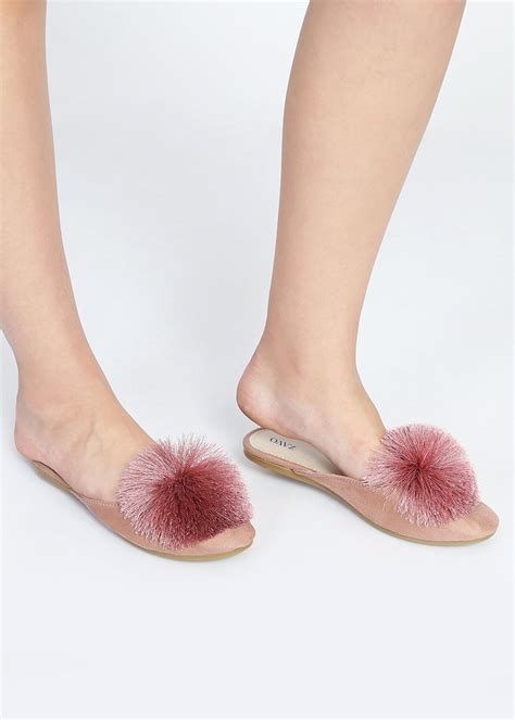 Get Faux Pom-POm Detail Solid Mules at ₹ 649 | LBB Shop