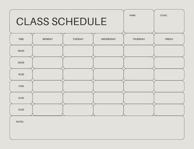 Class Schedule Printable 的图像结果
