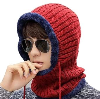 Buy Alexvyan Unisex Wool, Acrylic Cap (Combined Cap_Blue_Red_Free Size ...