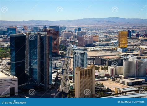 Skyline of Las Vegas, NV. editorial stock image. Image of distance ...