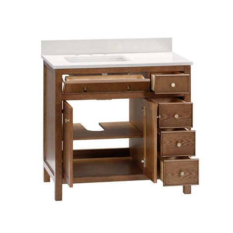 Dylan 37 in. Cinnamon Single Sink Bathroom Vanity with Quartz Top ...