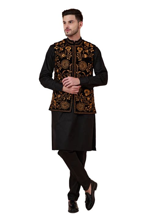Shop Embroidered Velvet Vogue Nehru Jacket , Men's Bandi – Taroob ...