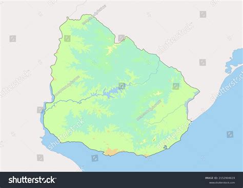 Physical map of uruguay
