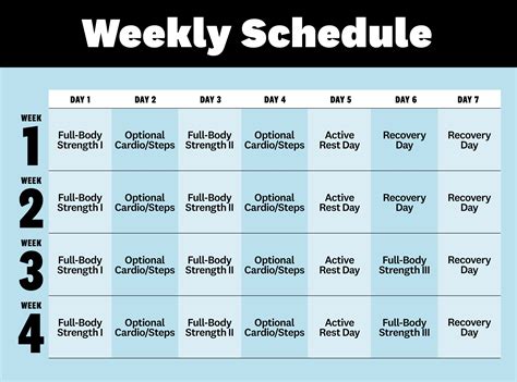 Image result for Developing a Weekly Workout Training Schedule