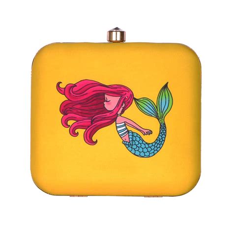 Artklim Women’s Mermaid Portrait Printed Clutch Bag | Stylish Ethnic ...