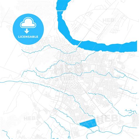 Villavicencio, Colombia PDF vector map with water in focus - HEBSTREITS