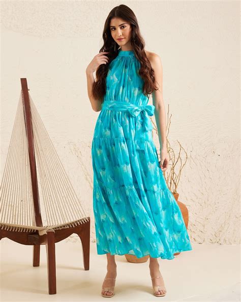 Aqua Maxi Dress – Zazu