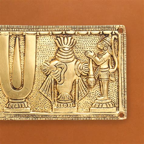 Brass Shankh Chakra Namah Hanuman And Garuda Wall Hanging (4 Inch ...