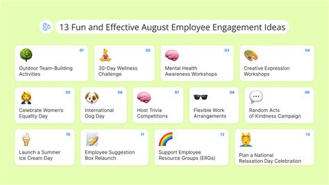 13 August Employee Engagement Ideas to Boost Wellness and Team Spirit