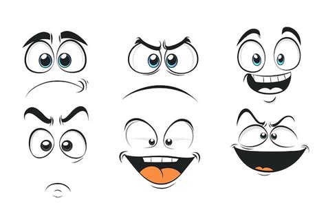 Cartoon Face Expressions Clip Art | Premium AI-generated vector