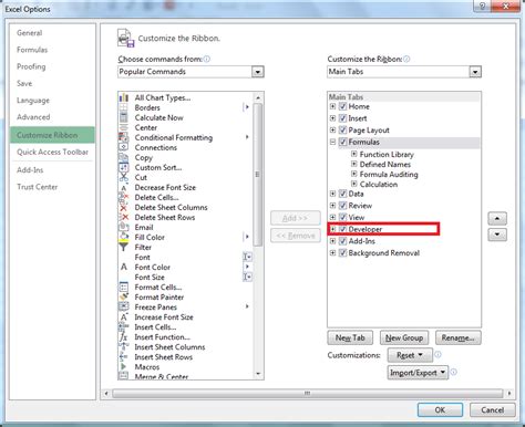 Image result for Excel Developer Tab Missing