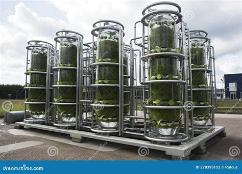 Tubular Algae Bioreactors Fixing CO2 To Produce Biofuel Stock Photo ...