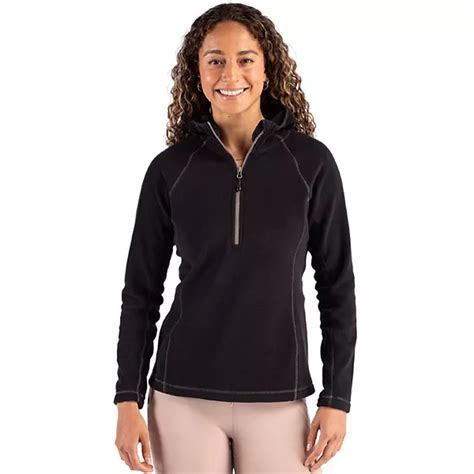 Clique Powder Recycled Fleece Womens Half Zip Hooded Pullover