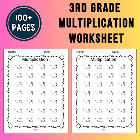 Math Worksheets For 3rd Grade Multiplication - Math Worksheets Printable