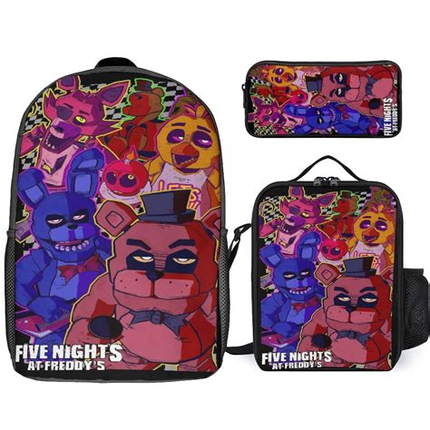 Five Nights at Freddy's FNAF 3 Piece Backpack Set with Lunch Bag Pencil ...