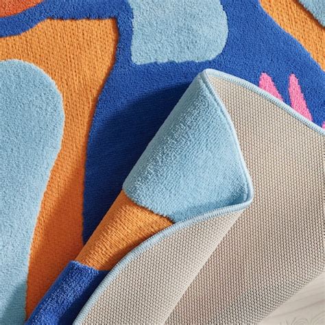 NATTHÄGER rug, low pile, blue orange/toucan, 83x125 cm (2'9"x4'1") - IKEA