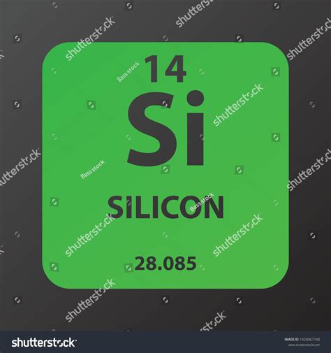 Si Silicon Metalloid Chemical Element Vector Stock Vector (Royalty Free ...
