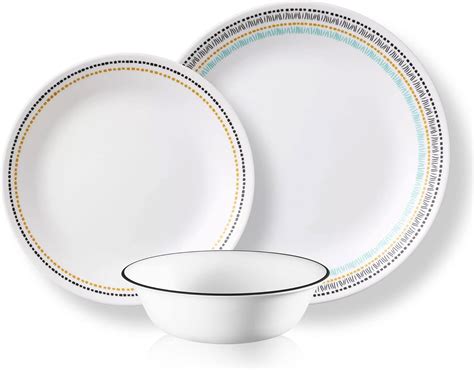 Corelle Vitrelle Glass Dinnerware Set, Chip & Crack Resistant Triple ...