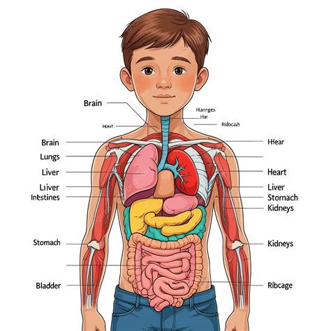 Ilustrasi Kartun Pendidikan Anak Dengan Organ Tubuh Manusia Untuk ...