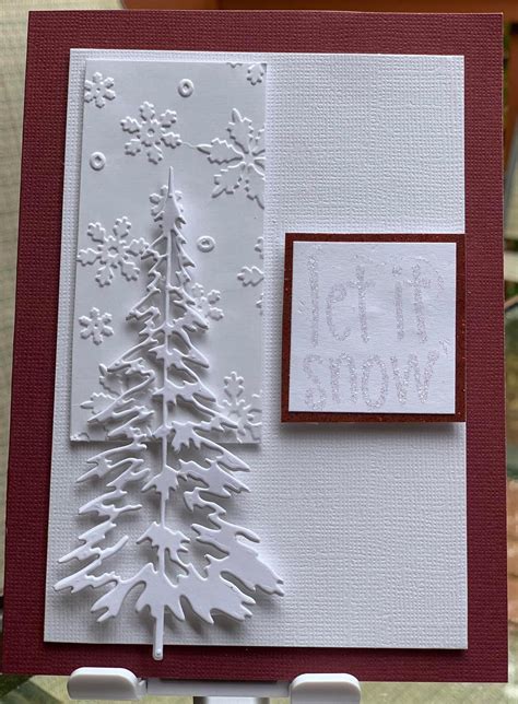 Handcrafted Christmas Card with Snowflake Tree