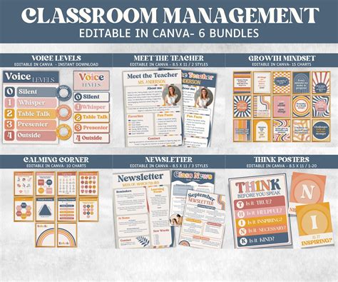 Chic Boho - Classroom management bundle, Think Posters, Voice Levels ...