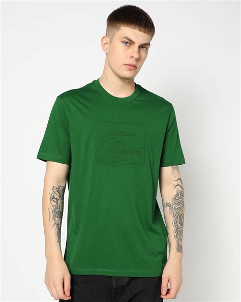 Men Green Logo Execution Regular Fit T-Shirts