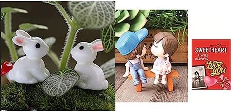 Chocozone Pack of 18 Cute Rabbit Miniatures Garden Decoration Items ...