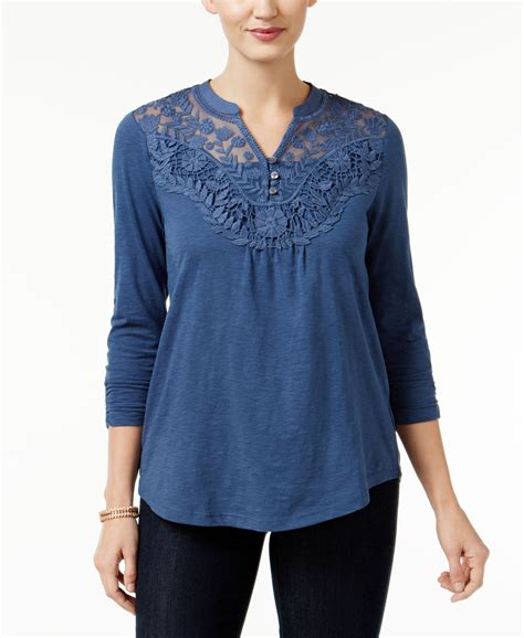 Style & Co Petite Embroidered Top, Created for Macy's - Macy's | Tops ...