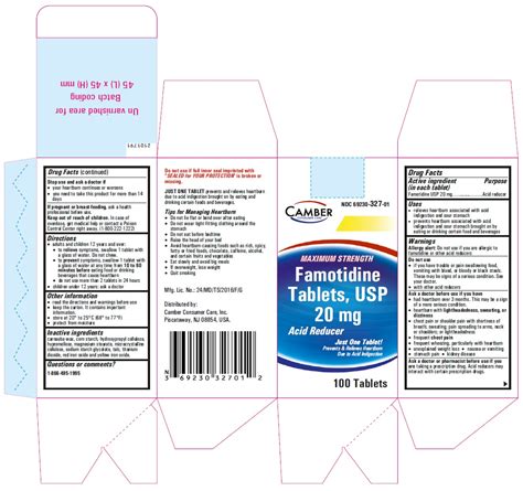 Famotidine: Details from the FDA, via OTCLabels.com