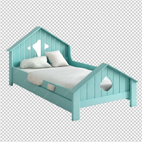Compact bed on transparent background ideal for detailed illustrations ...