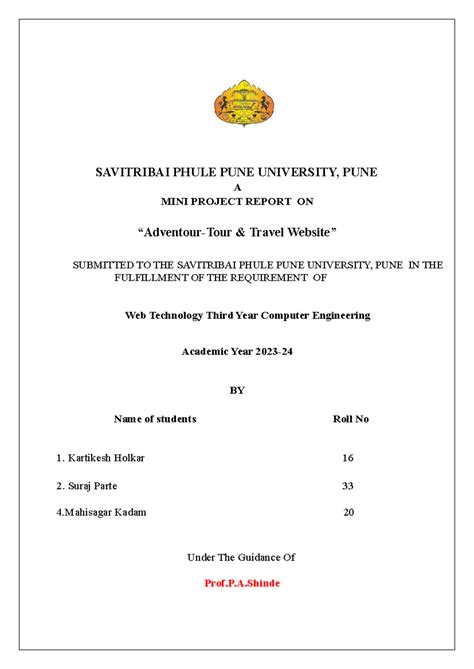 Mini project WT - SAVITRIBAI PHULE PUNE UNIVERSITY, PUNE A MINI PROJECT ...
