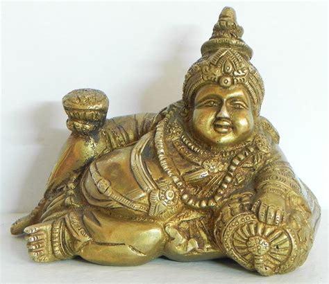 Lord Kuber Brass Murti Statue | Hindu God Kubera For Wealth | To Keep ...