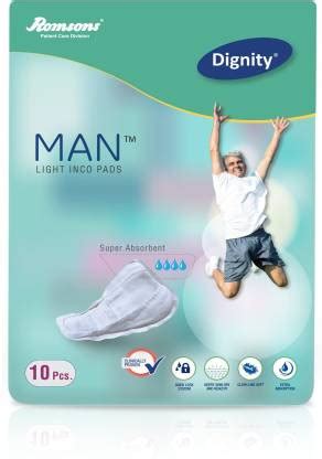 DIGNITY Man Light Incontinence Pads for Leakage Protection, Light ...