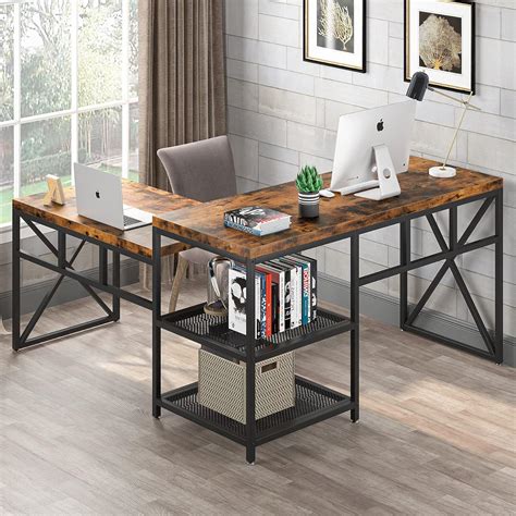 Tribesigns L Shaped Desk, Industrial L Desk with India | Ubuy