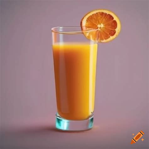 Glass of orange juice on a white background on Craiyon