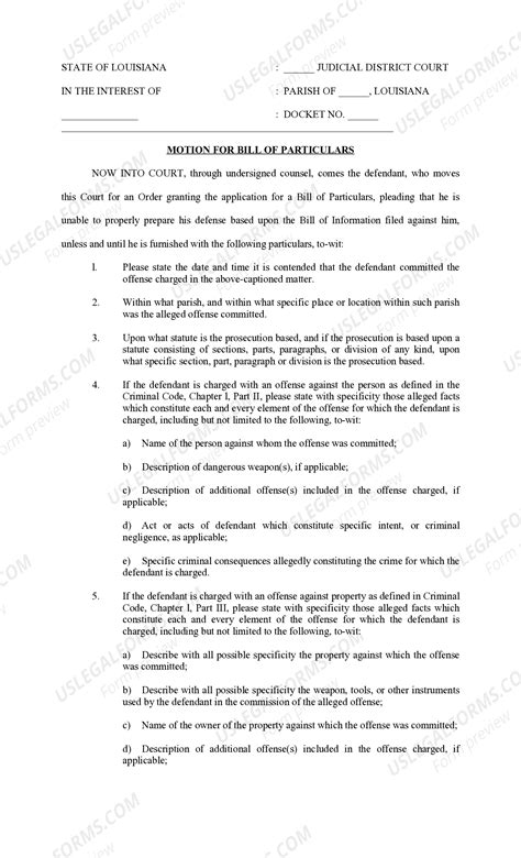 Bill of particulars criminal - lityblack