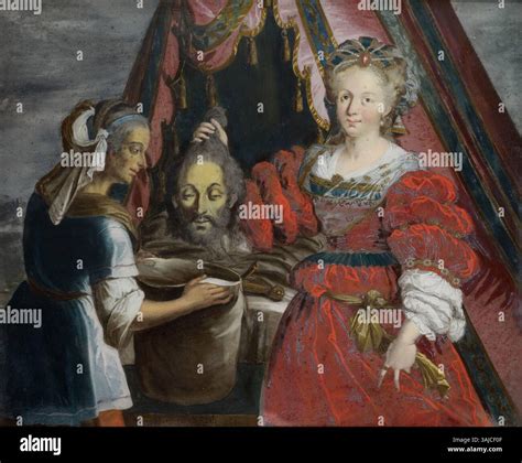 This 1744 glass painting by Anna Maria Barbara Abesch depicts Judith holding the severed head of ...