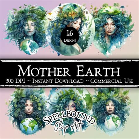 Mother Earth Goddess Digital Clipart, Commercial Use, Instant Download ...