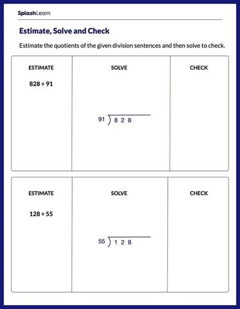Image result for Estimate Quotients 5.3 Go Math Homework 5th