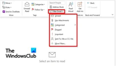 Filter Function in Outlook 的图像结果