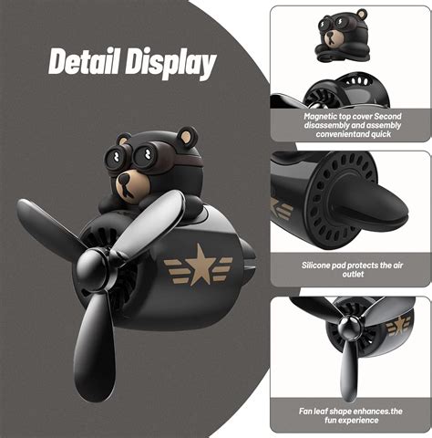 Buy Car Air Fresheners Cute Pilot Bear Car Diffuser Rotating Propeller ...