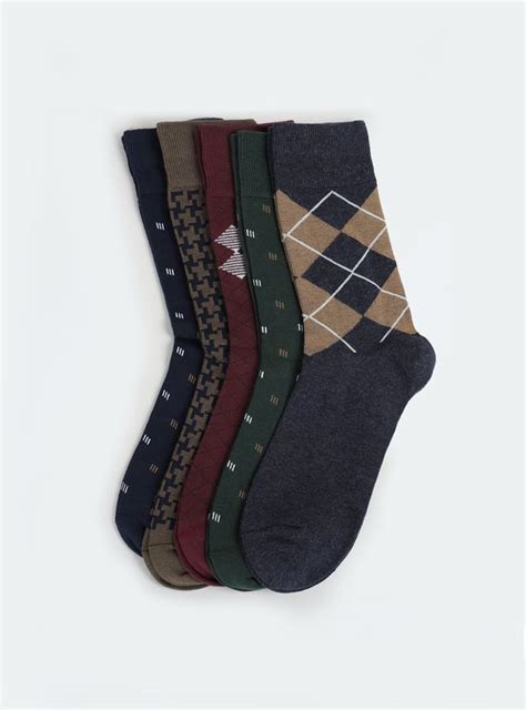 Buy Men Assorted Crew Length Formal Socks - Pack of 5 Online at just Rs ...