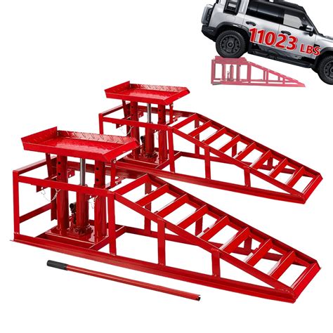 Hydraulic Car Ramps - 5T/11023 LBS, 4 - Adjust Heights 11.61"-16.21 ...
