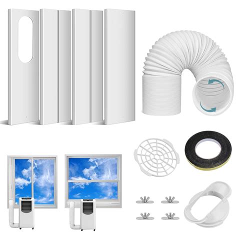 Ninonly Portable Air Conditioner Window Vent Kit with 5.9" Exhaust Hose ...