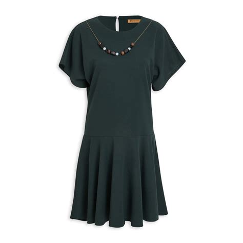 Bottle Green A-line Dress (3114062) | Ginger Mary