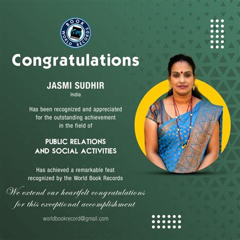 JASMI SUDHIR Bagged Outstanding Achievement in PUBLIC RELATIONS AND ...