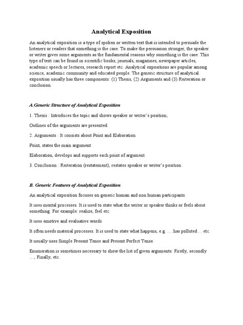 Image result for Analytical Exposition Examples