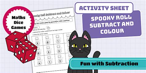 Spooky Roll Subtract and Colour Game